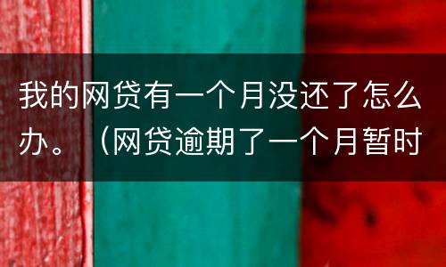 我的网贷有一个月没还了怎么办。（网贷逾期了一个月暂时还不上怎么办）