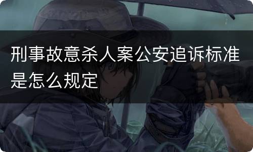 刑事故意杀人案公安追诉标准是怎么规定