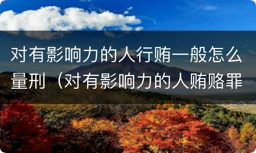 对有影响力的人行贿一般怎么量刑（对有影响力的人贿赂罪）