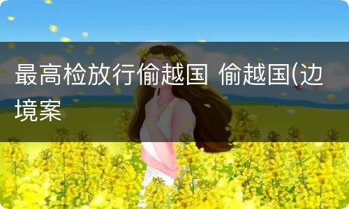 最高检放行偷越国 偷越国(边境案