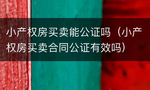小产权房买卖能公证吗（小产权房买卖合同公证有效吗）