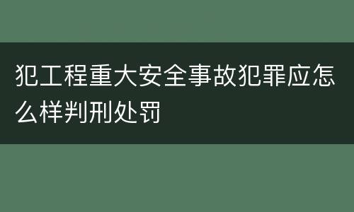 犯工程重大安全事故犯罪应怎么样判刑处罚