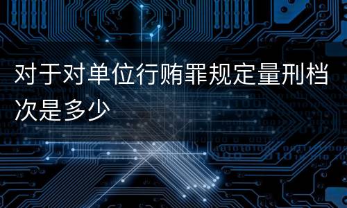 对于对单位行贿罪规定量刑档次是多少