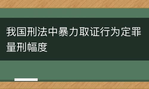 我国刑法中暴力取证行为定罪量刑幅度