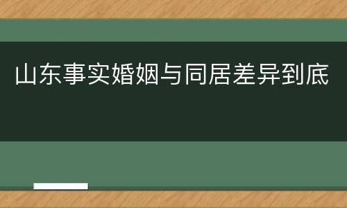 山东事实婚姻与同居差异到底