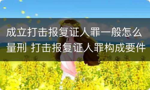 成立打击报复证人罪一般怎么量刑 打击报复证人罪构成要件