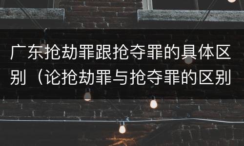 广东抢劫罪跟抢夺罪的具体区别（论抢劫罪与抢夺罪的区别）