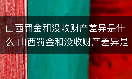 山西罚金和没收财产差异是什么 山西罚金和没收财产差异是什么情况