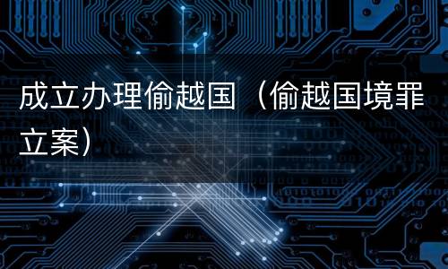 成立办理偷越国（偷越国境罪立案）