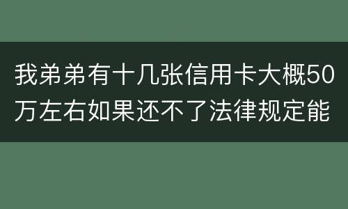 我弟弟有十几张信用卡大概50万左右如果还不了法律规定能判多少年