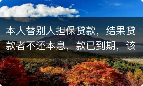 本人替别人担保贷款，结果贷款者不还本息，款已到期，该怎么办