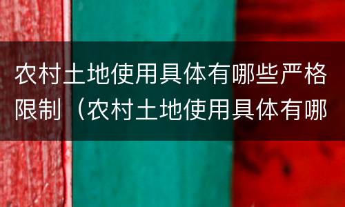 农村土地使用具体有哪些严格限制（农村土地使用具体有哪些严格限制的）