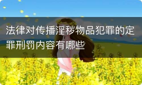法律对传播淫秽物品犯罪的定罪刑罚内容有哪些