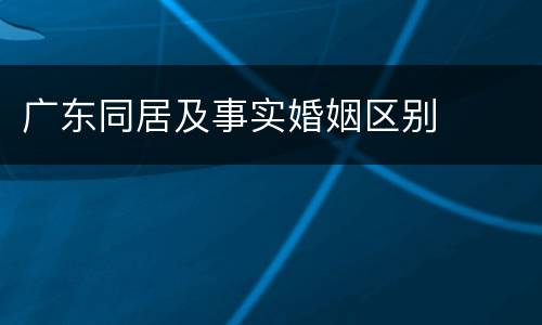 广东同居及事实婚姻区别
