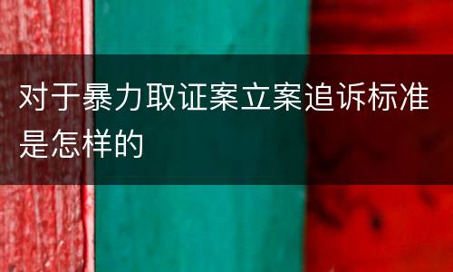 对于暴力取证案立案追诉标准是怎样的