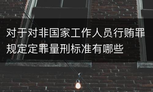 对于对非国家工作人员行贿罪规定定罪量刑标准有哪些