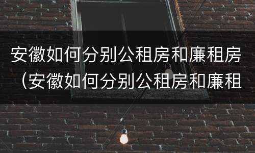 安徽如何分别公租房和廉租房（安徽如何分别公租房和廉租房的区别）