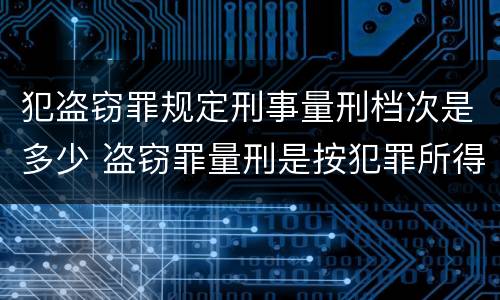 犯盗窃罪规定刑事量刑档次是多少 盗窃罪量刑是按犯罪所得的金额量刑吗
