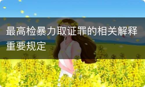 最高检暴力取证罪的相关解释重要规定