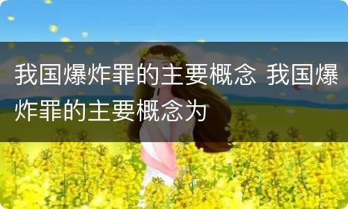我国爆炸罪的主要概念 我国爆炸罪的主要概念为
