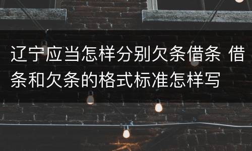 辽宁应当怎样分别欠条借条 借条和欠条的格式标准怎样写
