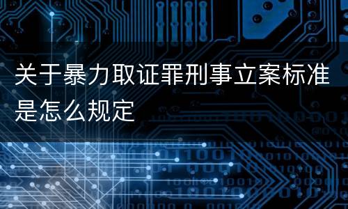 关于暴力取证罪刑事立案标准是怎么规定