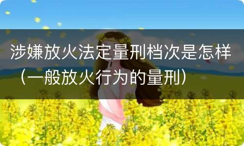 涉嫌放火法定量刑档次是怎样（一般放火行为的量刑）
