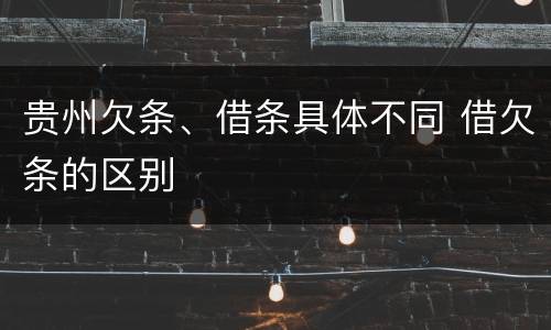 贵州欠条、借条具体不同 借欠条的区别