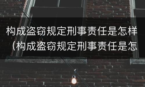 构成盗窃规定刑事责任是怎样（构成盗窃规定刑事责任是怎样划分的）