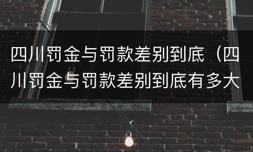 四川罚金与罚款差别到底（四川罚金与罚款差别到底有多大）