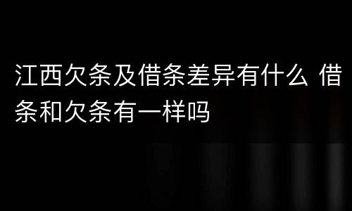 江西欠条及借条差异有什么 借条和欠条有一样吗
