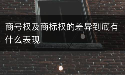 商号权及商标权的差异到底有什么表现