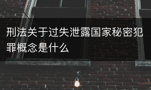 刑法关于过失泄露国家秘密犯罪概念是什么