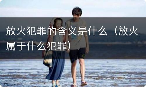 放火犯罪的含义是什么（放火属于什么犯罪）