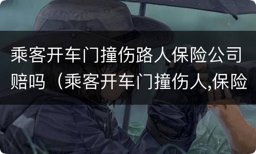 乘客开车门撞伤路人保险公司赔吗（乘客开车门撞伤人,保险公司如何赔）