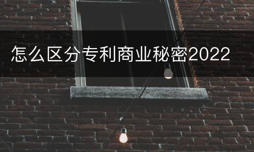 怎么区分专利商业秘密2022