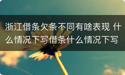 浙江借条欠条不同有啥表现 什么情况下写借条什么情况下写欠条
