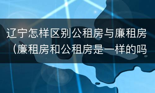 辽宁怎样区别公租房与廉租房（廉租房和公租房是一样的吗）