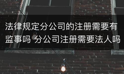 法律规定分公司的注册需要有监事吗 分公司注册需要法人吗