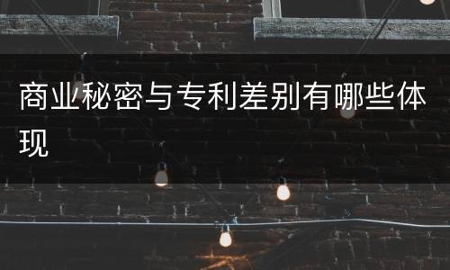 商业秘密与专利差别有哪些体现