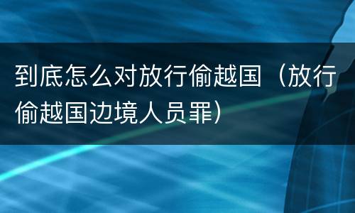 到底怎么对放行偷越国（放行偷越国边境人员罪）