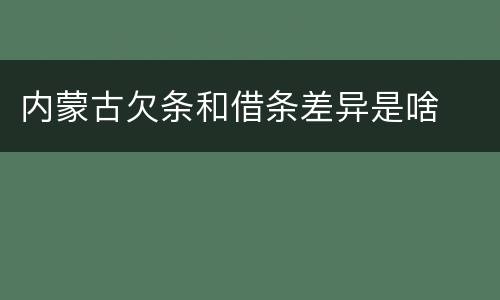 内蒙古欠条和借条差异是啥