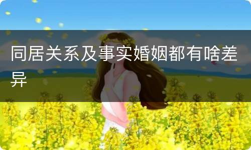 同居关系及事实婚姻都有啥差异