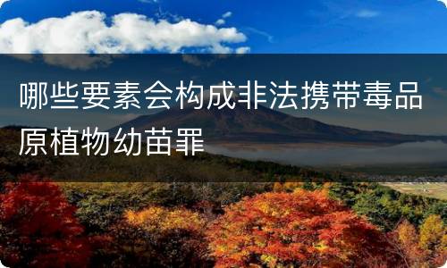 哪些要素会构成非法携带毒品原植物幼苗罪