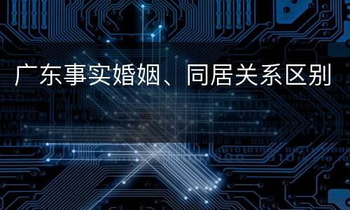 广东事实婚姻、同居关系区别