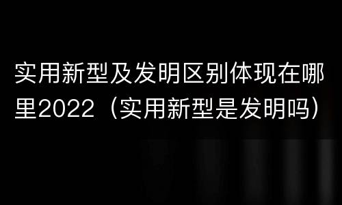 实用新型及发明区别体现在哪里2022（实用新型是发明吗）