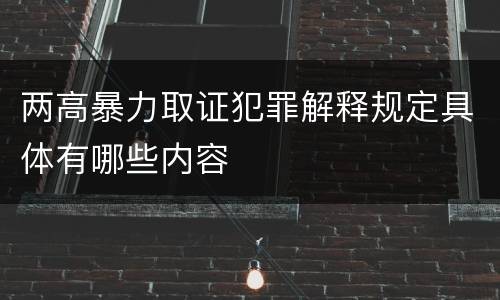 两高暴力取证犯罪解释规定具体有哪些内容