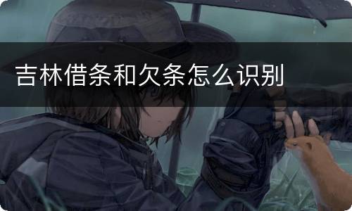 吉林借条和欠条怎么识别