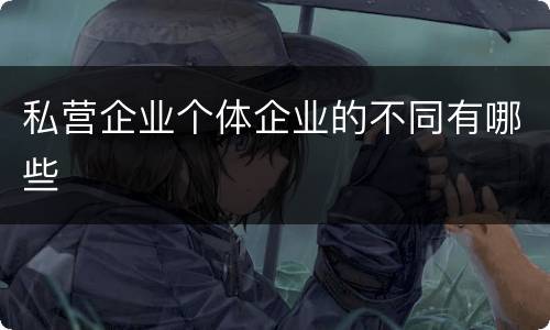 私营企业个体企业的不同有哪些