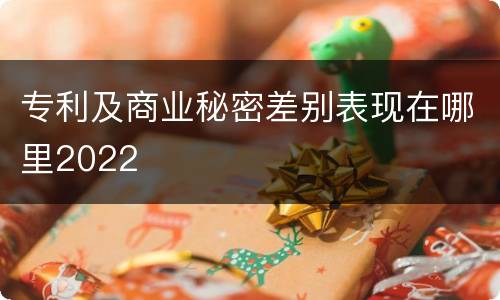 专利及商业秘密差别表现在哪里2022